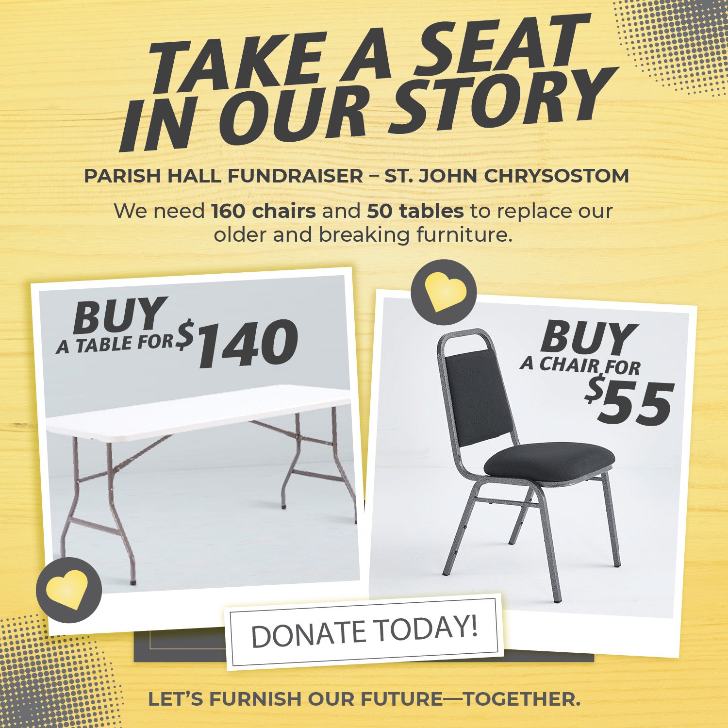 Table and Chairs Poster Fundraiser