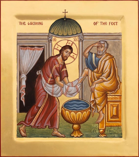 Jesus washing the feet of his disciples